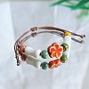 Flower Ceramic Beads Braided Bead Bracelets FS-WGBFE2E-10-1