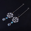2Pcs 201 Stainless Steel Paw Print Shape & Rainbow Crystal Glass Hanging Suncatcher HJEW-TA00447-4