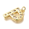 Brass Micro Pave Clear Cubic Zirconia Pendants KK-G521-01G-P-2