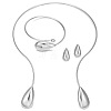 Teardrop Alloy Cuff Bangles & Stud Earrings & Choker Sets FS-WGA2D99-02-2