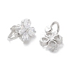 925 Sterling Silver Micro Pave Clear Cubic Zirconia Cuff Earrings EJEW-P296-14P-2