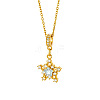 304 Stainless Steel Pave Clear Cubic Zirconia Star Pendant Necklaces for Women WG2EDAA-01-2