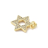 Brass Micro Pave Clear Cubic Zirconia Pendants KK-B141-27G-2
