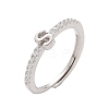 S925 Sterling Silver Adjustable Letter Rings for Women RJEW-M068-01P-S-2