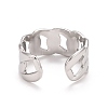304 Stainless Steel Curb Chain Open Cuff Ring for Women RJEW-A005-32P-3