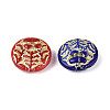 Flat Round with Tree Glass Beads GLAA-T025-71M-2