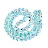 Electroplate Transparent Glass Beads Strands X-EGLA-N056-01A-03-2