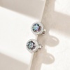 925 Sterling Silver Micro Pave Clear Cubic Zirconia Stud Earrings EJEW-U042-01P-1