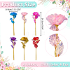 24Pcs 6 Colors Plastic Artificial Rose Flower for Valentine's Day AJEW-WR0003-66-2