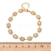304 Stainless Steel Pave Glass Link Chains Bracelets for Women BJEW-G780-04G-7