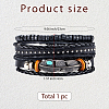 1Pc Cowhide & Imitation Leather Cord Knitted Multi-strand Bracelets AJEW-GF0011-50E-2