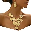 Flat Round Alloy Pendant Necklace & Dangle Earring Sets FS-WG6C074-01-6