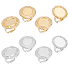 8Pcs 8 Styles 304 Stainless Steel Cuff Ring Components STAS-UN0064-33-1