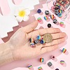 100Pcs 5 Colors Stripe Resin European Barrel Beads RESI-YW0005-69-3