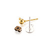 Brass Stud Earring Findings KK-TA0007-78-4