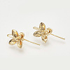 Brass Stud Earring Findings KK-T027-116G-1