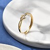 Brass Micro Pave Cubic Zirconia Solitaire Ring RJEW-U032-01G-1