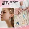 Rabbit with Moon Alloy Enamel Pendant Stitch Markers HJEW-SC00011-5