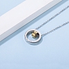 Elegant Stainless Steel Moissanite Ring Love You Pendant Necklaces for Women UI4384-3