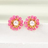 Brass Enamel Stud Earrings KK-CBA8324-27G-03-3