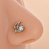 316L Surgical Stainless Steel Clear Cubic Zirconia L-Shaped Nose Rings WG09863-11-1