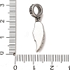 316 Surgical Stainless Steel & Rhinestone European Dangle Charms SA-CBA7555-16AS-01-3