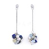 Chip Natural & Synthetic Mixed Stone Dangle Stud Earrings EJEW-JE03227-2