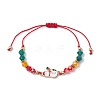 3Pcs 3 Styles Christmas Glass Braided Bead Bracelet Sets BJEW-JB10892-3