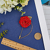 Flower Polyester Ribbon Brooches JEWB-WH20006-02A-3