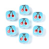 Opaque Printed Acrylic Beads SACR-T018-02-1