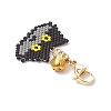Handmade Glass Seed Beaded  Cat Head Shape Pendants Decorations HJEW-MZ00366-01-4
