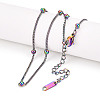 Ion Plating(IP) 304 Stainless Steel Satellite Chain Necklace for Men Women NJEW-E076-01M-1