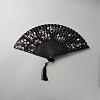 Bamboo & Silk Folding Fan AJEW-WH20018-66C-1