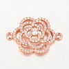 Flower Brass Micro Pave Cubic Zirconia Links ZIRC-I017-05RG-1