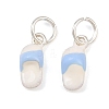 Alloy with Light Sky Blue Enamel Charms AL-CBA415D-29S-1