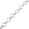 Non-Tarnish 304 Stainless Steel Rhombus & Heart Link Chains CHS-F017-08P-2