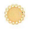 Adjustable Flower Alloy & Iron Bezel Cup Ring Base with Rotatable Tray MAK-T012-08G-2