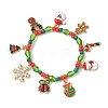 Christmas Alloy Enamel Charm Bracelets BJEW-B155-01B-KCG-1