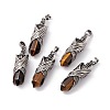 Natural Tiger Eye Pointed Pendants G-H281-01K-1