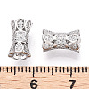 Rhodium Plated 925 Sterling Silver Micro Pave Clear Cubic Zirconia Beads STER-T007-16P-3