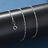 Anti-Tarnish Rhodium Plated 925 Sterling Silver Singapore Chain Necklaces STER-F039-40cm-06P-4