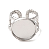 Hammered 304 Stainless Steel Cuff Ring Components SA-CBAC0DF-02E-P-2
