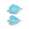 Synthetic Turquoise Connector Charms KK-F868-31G-1