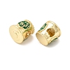 Brass Micro Pave Cubic Zirconia European Beads KK-H519-01G-2