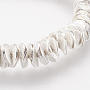 Brass Textured Beads Stretch Bracelets BJEW-D316-01-2