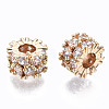 Brass Micro Pave Clear Cubic Zirconia Beads GLAA-S193-026-2