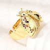 Brass Micro Pave Cubic Zirconia Cuff Open Rings RJEW-D346-01G-01-3