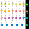 Butterfly Luminous Acrylic & Letter A~Z Tibetan Style Alloy Pendant Decorations HJEW-TAC0020-9