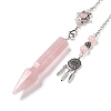 Natural Rose Quartz Pointed Dowsing Pendulums G-I322-01P-01-3