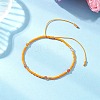 Natural Carnelian & Seed Glass Beaded Braided Bead Bracelets BJEW-JB12605-03-2